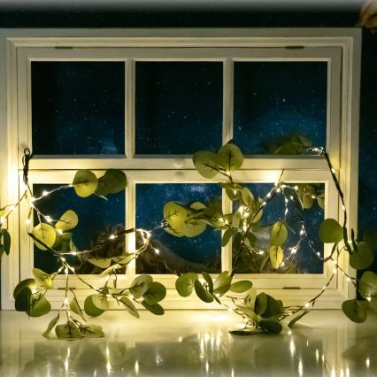 Aigostar - LED solarni lanac 110xLED/4m IP65 topla bela eukaliptus
