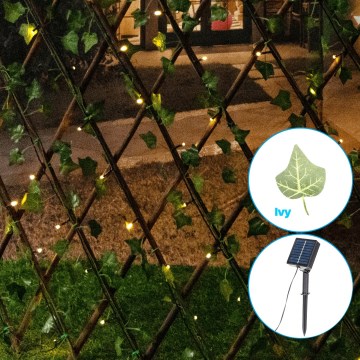Aigostar - LED solarni lanac 148xLED/2x1,2m IP65 topla bela ivy