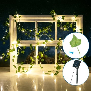 Aigostar - LED Solarni lanac 50xLED/7m IP65 topla bela bršljan