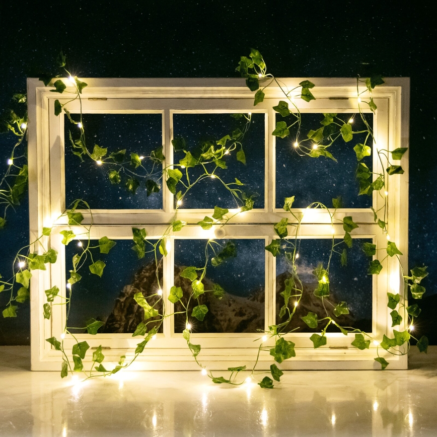 Aigostar - LED Solarni lanac 50xLED/7m IP65 topla bela bršljan