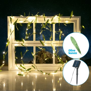 Aigostar - LED solarni lanac 50xLED/7m IP65 topla bela olive