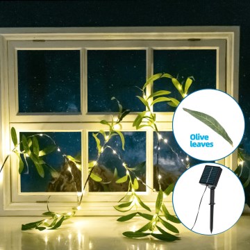 Aigostar - LED solarni lanac 60xLED/4m IP65 topla bela olive