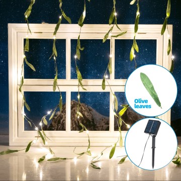 Aigostar - LED solarni lanac 70xLED/4x1m IP65 topla bela olive