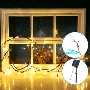 Aigostar - LED Solarni lanac 72xLED/4m IP65 topla bela grane stabla