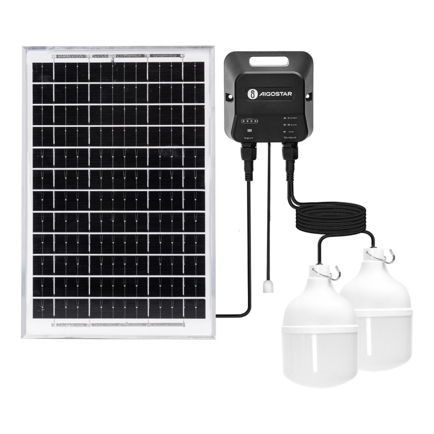 Aigostar - LED Solarni luster 2xLED/35W/12V 6000 mAh 6500K pr. 10 cm + Daljinski upravljač