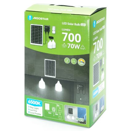 Aigostar - LED Solarni luster 2xLED/35W/12V 6000 mAh 6500K pr. 10 cm + Daljinski upravljač