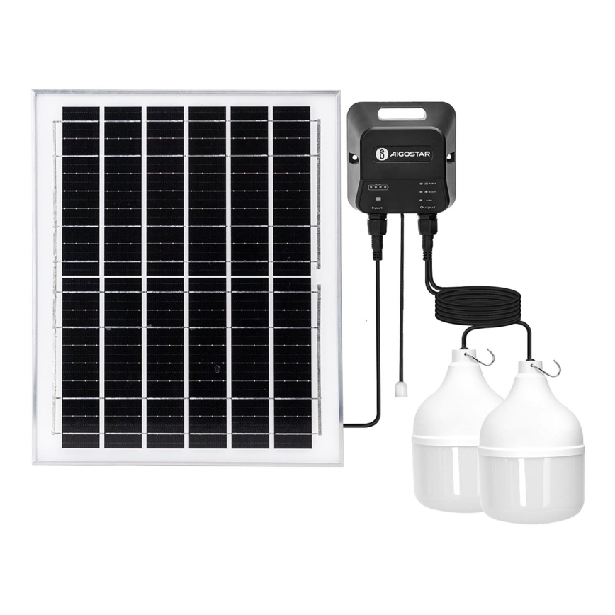 Aigostar - LED Solarni luster 2xLED/70W/12V 12000 mAh 6500K pr. 12 cm + Daljinski upravljač