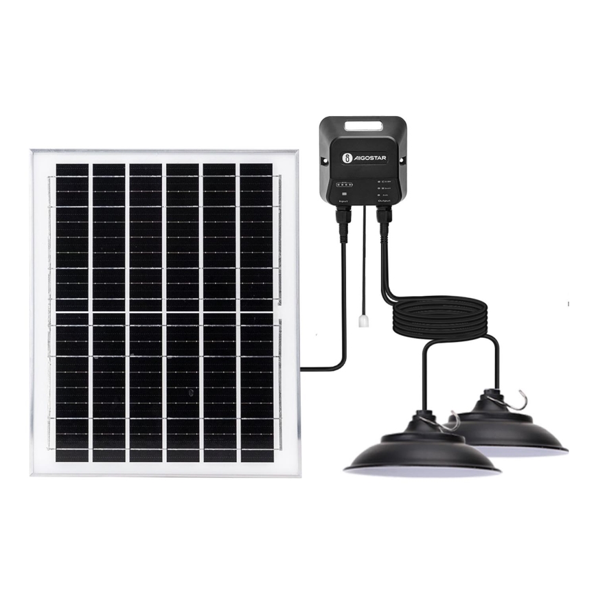 Aigostar - LED Solarni luster 2xLED/70W/12V 12000 mAh 6500K pr. 23,5 cm + Daljinski upravljač