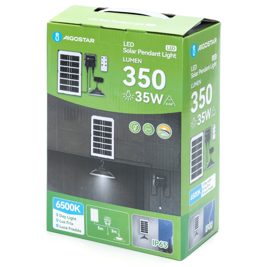 Aigostar - LED Solarni luster LED/35W/12V 3000 mAh 6500K pr. 15 cm + Daljinski upravljač