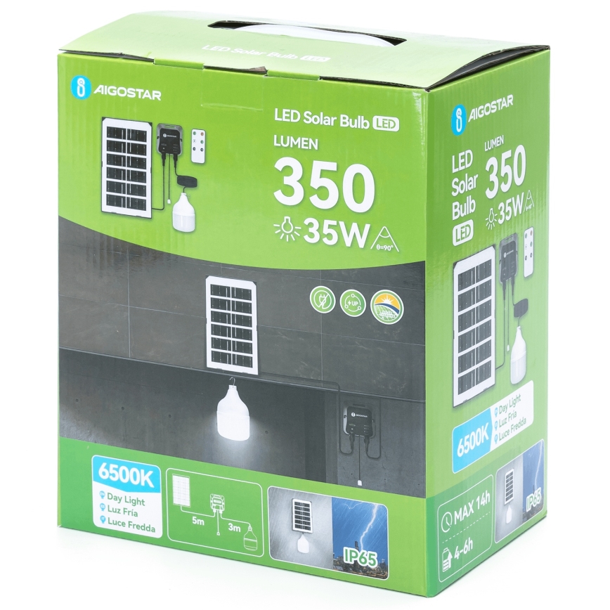 Aigostar - LED solarni luster LED/35W/12V 3000 mAh 6500K prečnik 10 cm + daljinski upravljač