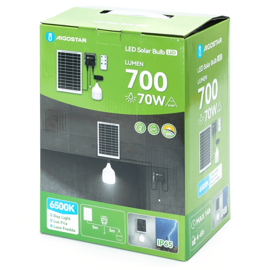 Aigostar - LED Solarni luster LED/70W/12V 6000 mAh 6500K pr. 12 cm + Daljinski upravljač
