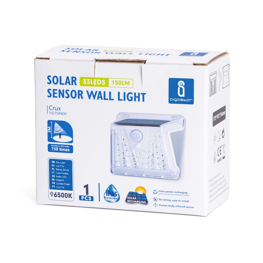 Aigostar - LED Solarno spoljne svetlo sa senzorom LED/1,48W/3,7V IP65 1200 mAh