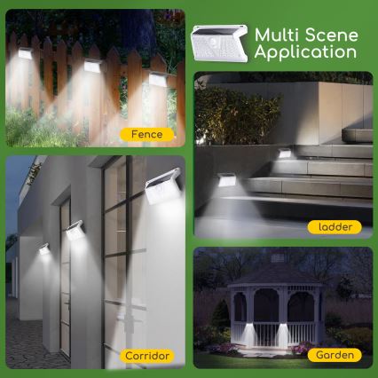 Aigostar - LED Solarno spoljne svetlo sa senzorom LED/2,4W/5V 1200 mAh IP65