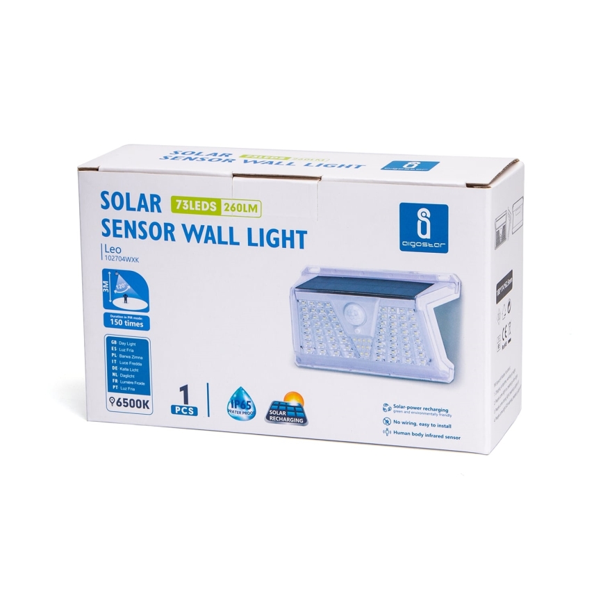 Aigostar - LED Solarno spoljne svetlo sa senzorom LED/2,4W/5V 1200 mAh IP65