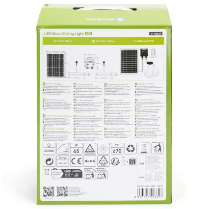 Aigostar - LED Solarno svetlo 2xLED/35W/12V 6000 mAh 6500K pr. 16,8 cm + Daljinski upravljač