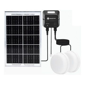 Aigostar - LED solarno svetlo 2xLED/35W/12V 6000 mAh 6500K prečnik 16,8 cm + daljinsko upravljanje