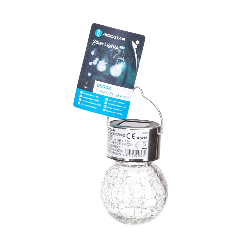 Aigostar - LED Solarno svetlo LED/0,006W/1,2V pr. 6 cm 100 mAh 6500K IP44