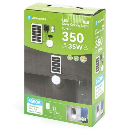 Aigostar - LED Solarno svetlo LED/35W/12V 3000 mAh 6500K pr. 16,8 cm + Daljinski upravljač