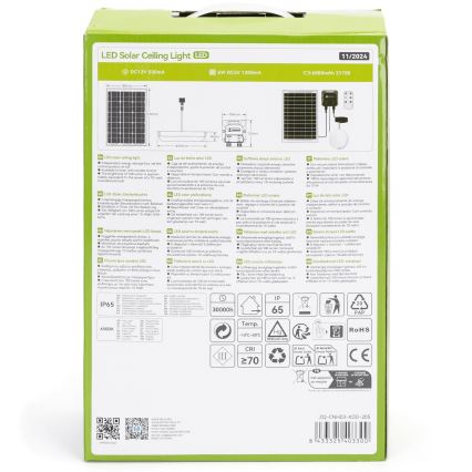 Aigostar - LED Solarno svetlo LED/70W/12V 6000 mAh 6500K pr. 20,5 cm + Daljinski upravljač