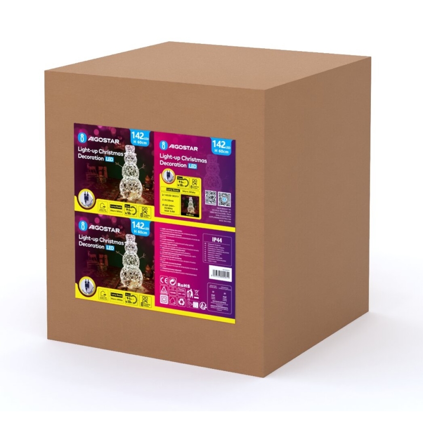 Aigostar - LED Spoljašnja božićna dekoracija LED/3,6W/31/230V 2700K 60 cm IP44 Sneško Belić