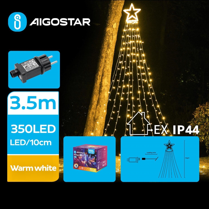 Aigostar - LED Spoljašnja božićna dekoracija LED/6W/230V 3,5m IP44 topla bela