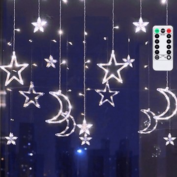 Aigostar - LED spoljašnja božićna girlanda 120xLED/6W/230V/8 funkcija 3x0,6m IP44 hladno bela + daljinski upravljač