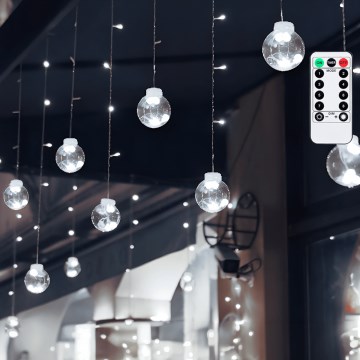 Aigostar - LED spoljašnja božićna girlanda 120xLED/8 funkcija 3x0,6m IP44 hladno bela + daljinski upravljač