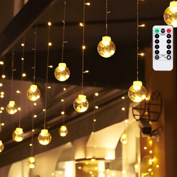 Aigostar - LED spoljašnja božićna girlanda 120xLED/8 funkcija 3x0,6m IP44 topla bela + daljinski upravljač