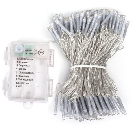 Aigostar - LED spoljašnja božićna girlanda 150xLED/8 funkcija 3xAA 15,3m IP44 višebojna