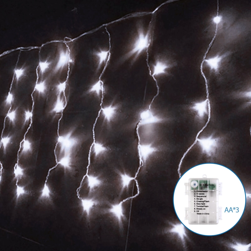 Aigostar - LED spoljašnja božićna girlanda 200xLED/8 funkcija 13x0,4m IP44 hladno bela