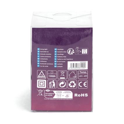 Aigostar - LED spoljašnja božićna girlanda 50x LED / 8 funkcija, 8 m, IP44, hladno bela