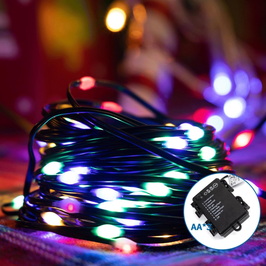 Aigostar -LED spoljašnje božićne lampice 150xLED/8 funkcija 3xAA 15,3m IP44 višebojne