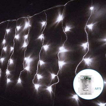 Aigostar - LED spoljašnji božićni niz 100xLED/8 funkcija/3xAA 8x0,4m IP44 hladna bela