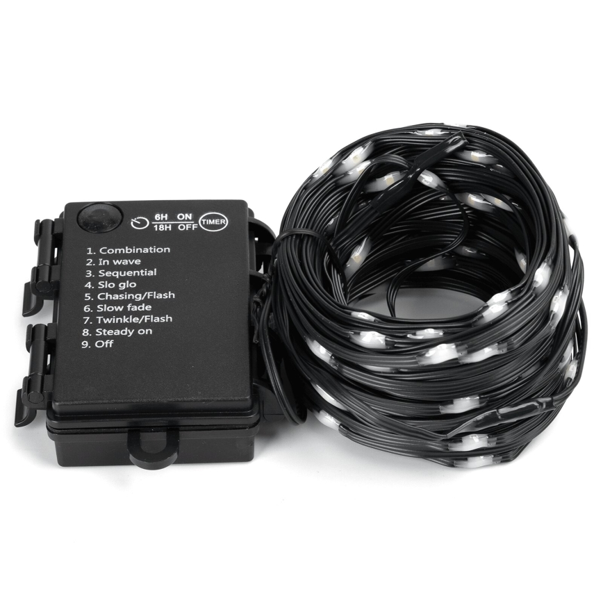 Aigostar - LED spoljni božićni lanac 150xLED/8 funkcija/3xAA 15,3m IP44 hladno bela
