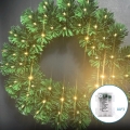 Aigostar - LED spoljašnji božićni venac 72xLED/3xAA prečnik 50cm IP44 topla bela