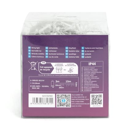 Aigostar - LED Spoljašnji dekorativni lanac 75xLED/6W/230V 15x0,6m IP44 hladna bela