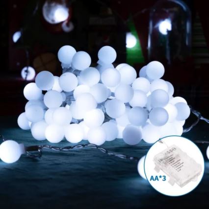 Aigostar - LED Božićne spoljašnje lampice 100xLED/3xAA/8 funkcije 10,3 m IP44 hladna bela