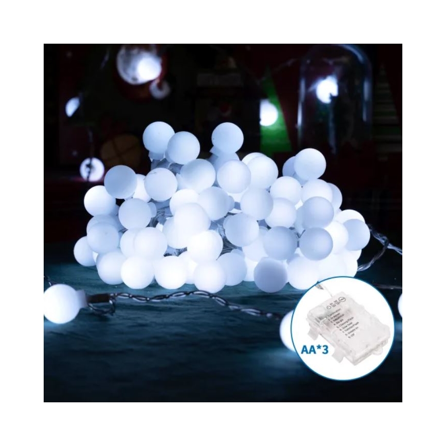 Aigostar - LED Božićne spoljašnje lampice 100xLED/3xAA/8 funkcije 10,3 m IP44 hladna bela