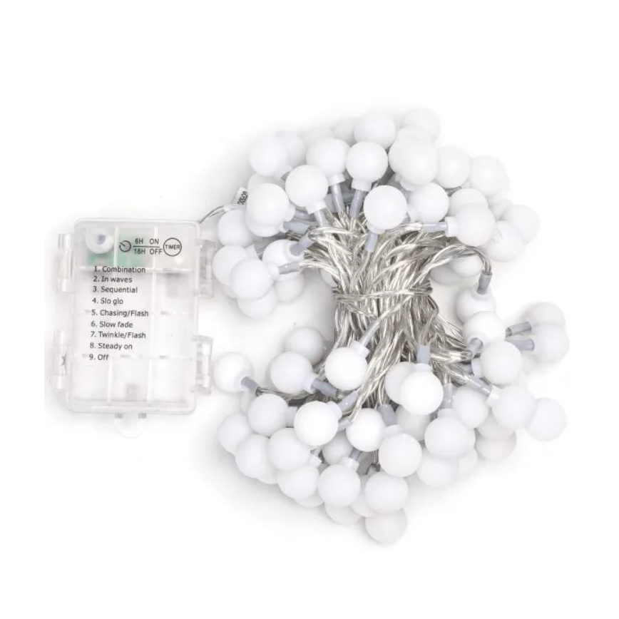 Aigostar - LED Božićne spoljašnje lampice 100xLED/3xAA/8 funkcije 10,3 m IP44 hladna bela