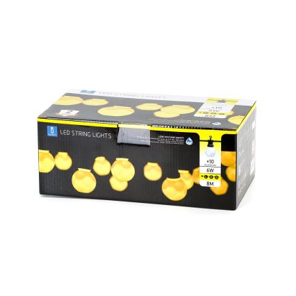 Aigostar - LED spoljna dekorativna girlanda 10xLED/8m IP44 topla bela