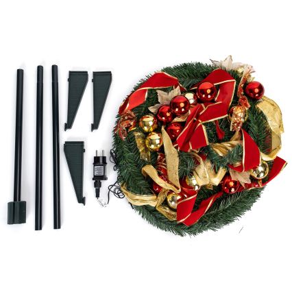Aigostar - LED spoljašnje božićno drvo 100xLED 1,5m IP44 crvena/zlatna topla bela