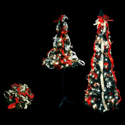 Aigostar - LED spoljašnji božićni bor 100xLED 1,5m IP44 crvena i hladna bela