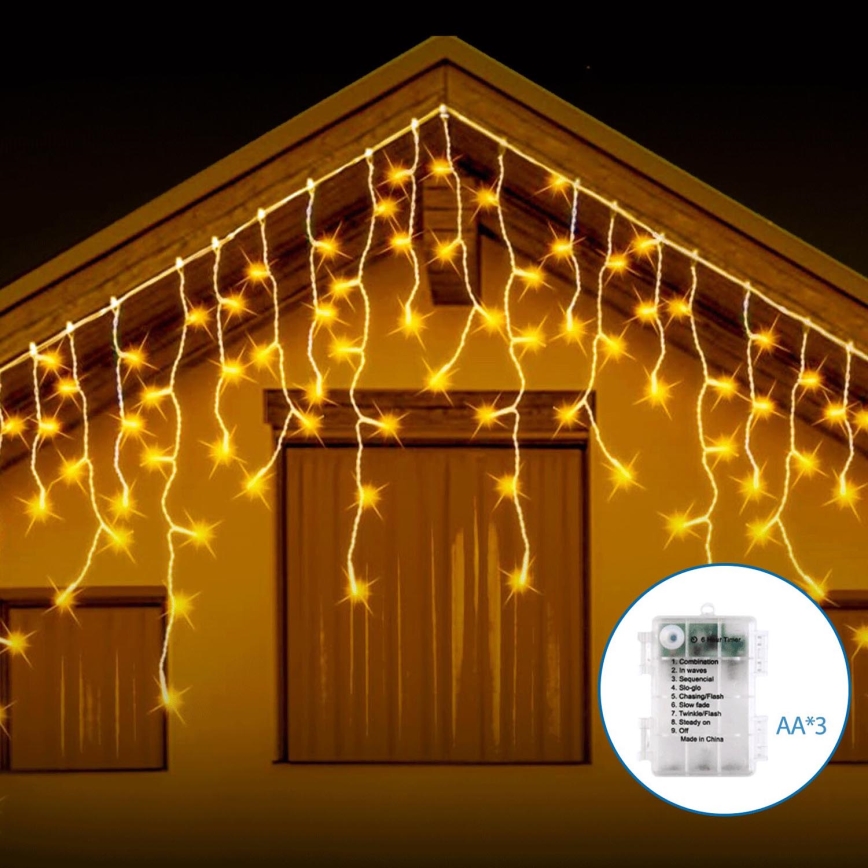 Aigostar - LED spoljni božićni lanac 200xLED/8 funkcija 13x0,6m IP44 topla bela