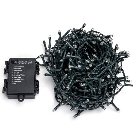 Aigostar-LED Spoljni božićni niz 300xLED/8 funkcija 3xAA 15,3m IP44 topla bela