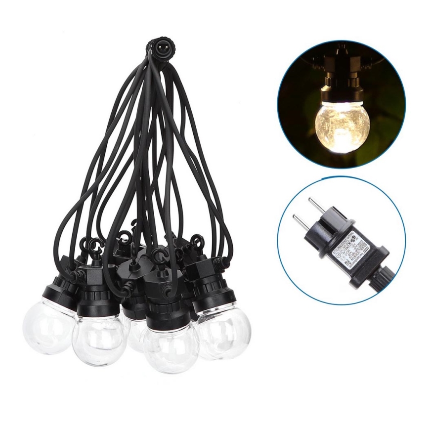 Aigostar - LED spoljni dekorativni lanac 10xLED/8m IP44 topla bela