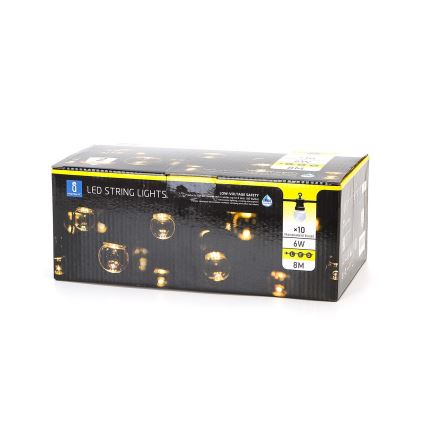 Aigostar - LED spoljni dekorativni lanac 10xLED/8m IP44 topla bela