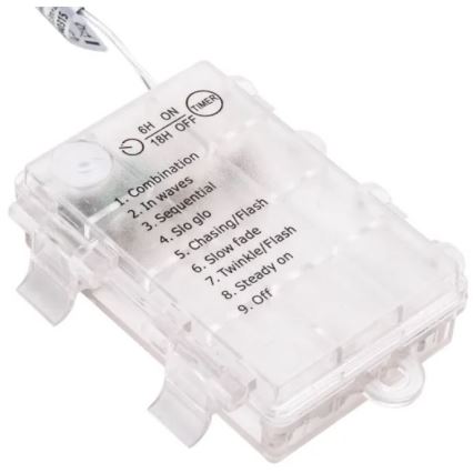 Aigostar - LED spoljašnji božićni lanac 100xLED/3xAA/8 funkcija 10,3 m IP44 hladno bela