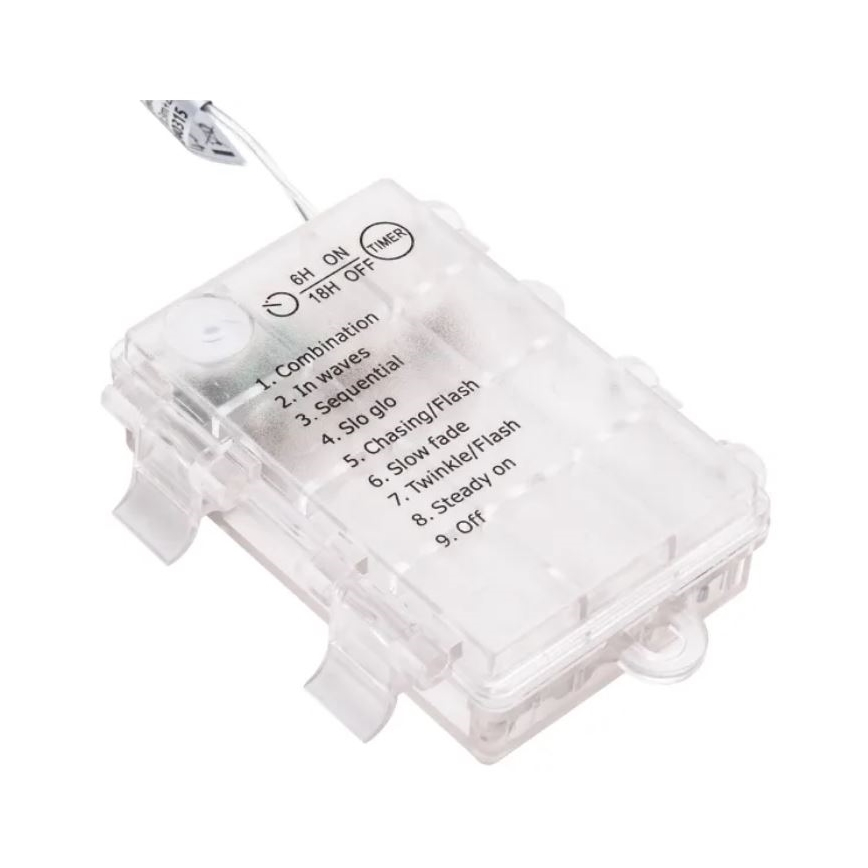 Aigostar - LED spoljašnji božićni lanac 100xLED/3xAA/8 funkcija 10,3 m IP44 hladno bela