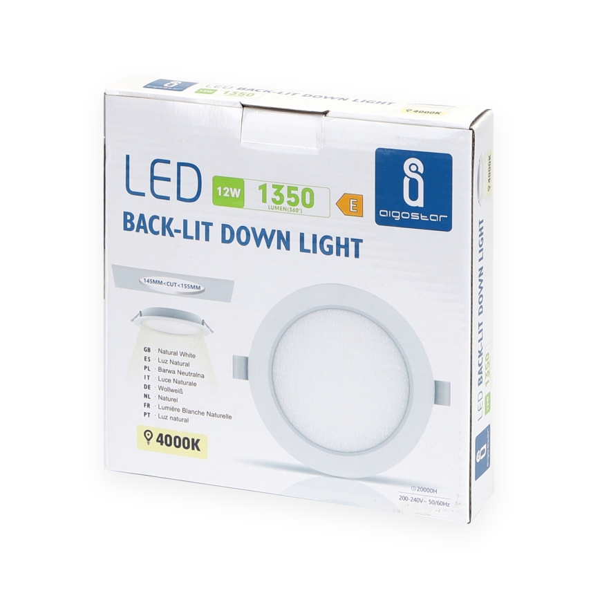 Aigostar - LED Ugradbena lampa LED/12W/230V 4000K pr. 17,5 cm bela