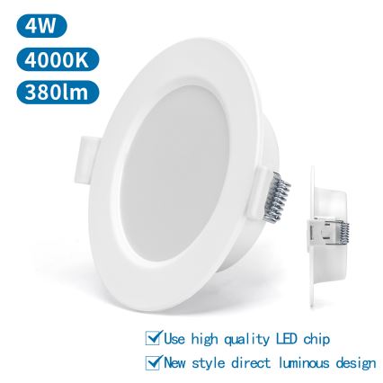 Aigostar - LED Ugradbena lampa LED/4W/230V 4000K pr. 9,8 cm bela